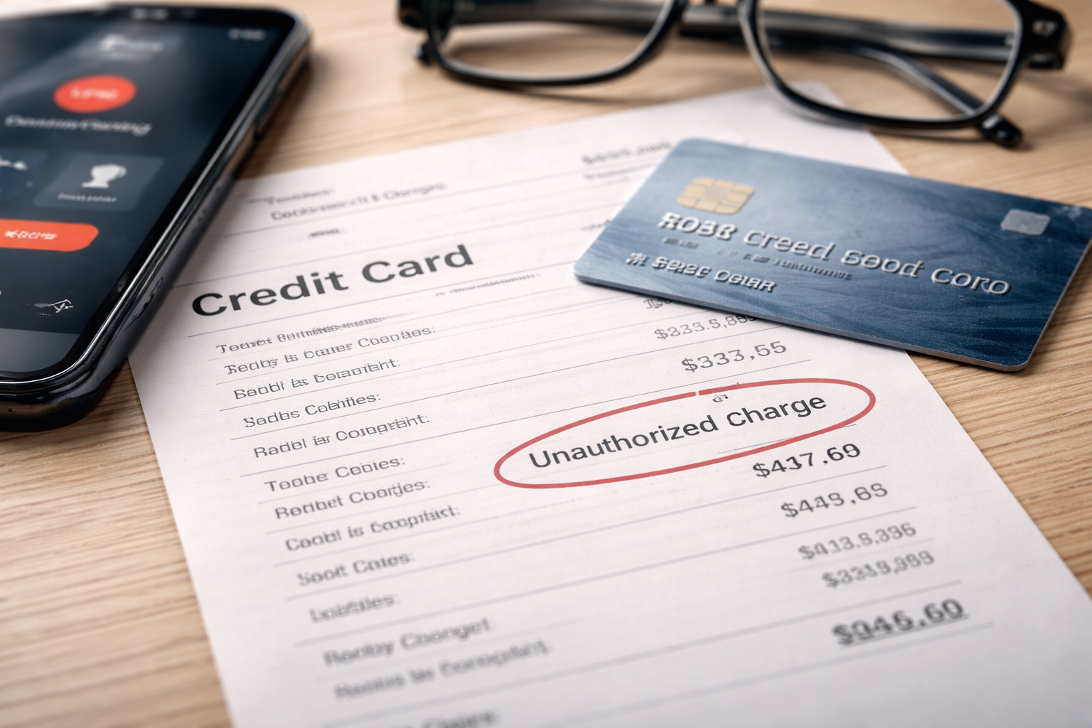 unauthorized credit card charge