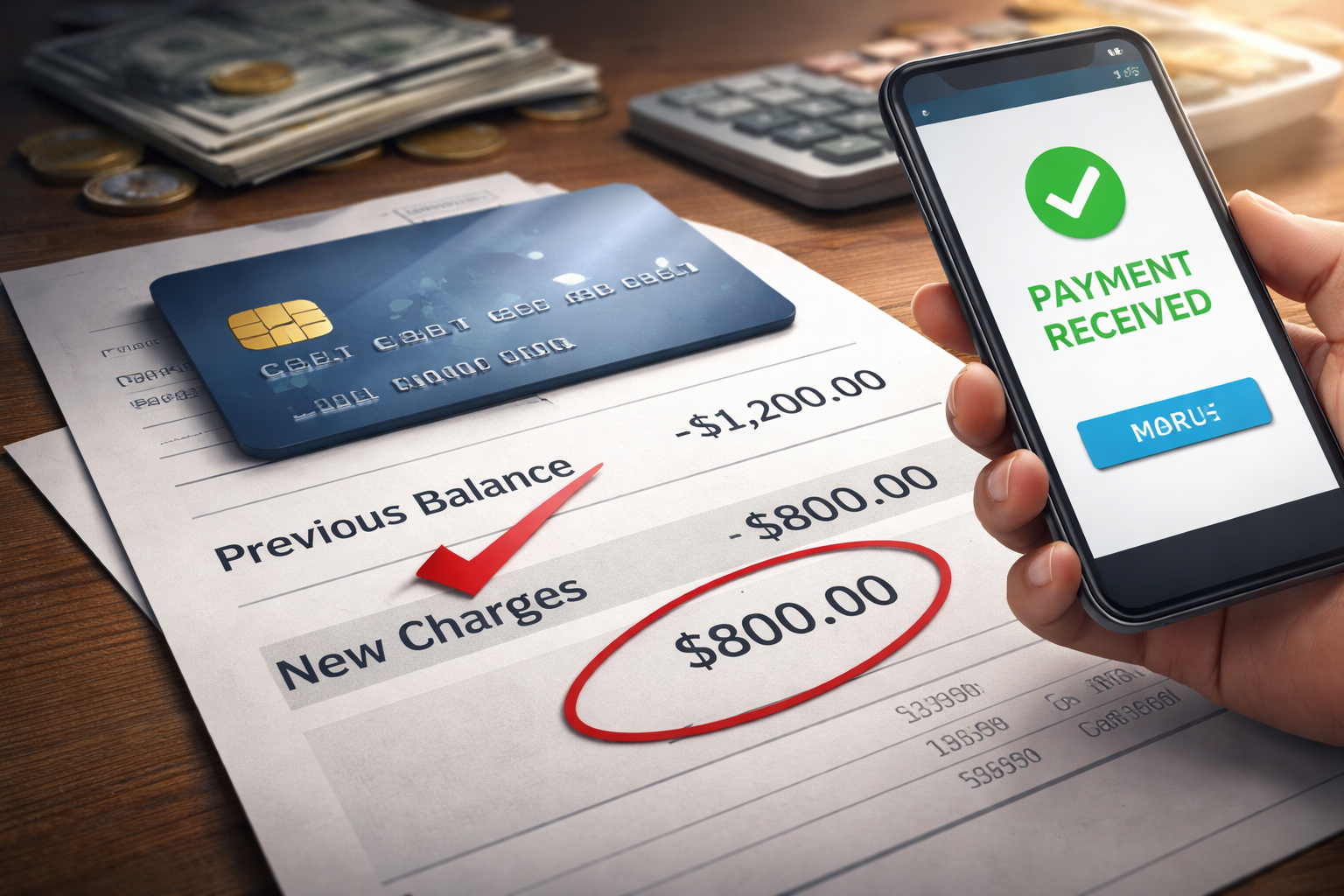 Credit card payment allocated to previous balance instead of current charges
